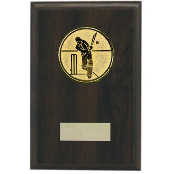 Budget wooden Cricket plaque 6'' 
